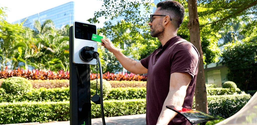 controle d'accès borne véhicule électrique